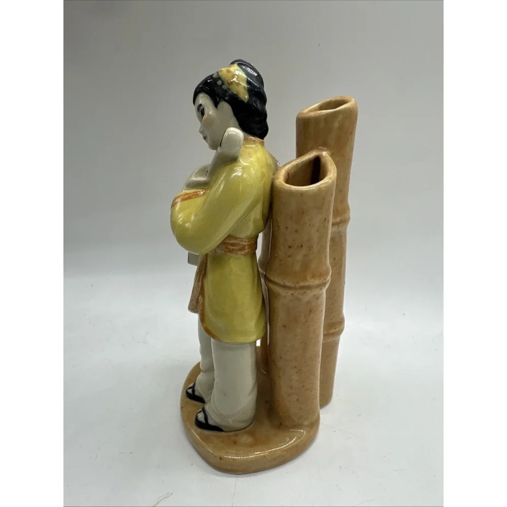 Betty Harrington-Ceramic Arts Studio Asian Figurine Bamboo Vase 7